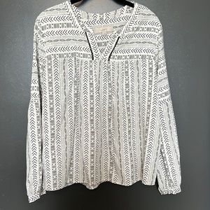 Loft blouse with black pattern